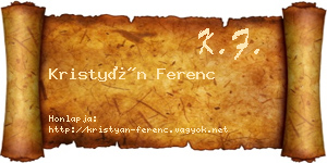 Kristyán Ferenc névjegykártya