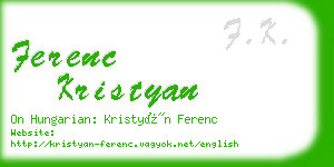 ferenc kristyan business card